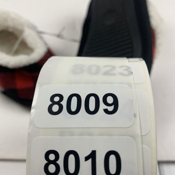 Nordstrom Rack Faux Shearling Slippers Kid's 11/12 Red Bloom Buffalo Plaid 8009 - Picture 10 of 10